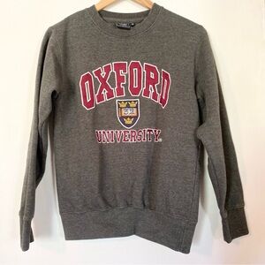 Official Oxford University Embroidered Pullover Crewneck Sweatshirt Sweater Gray